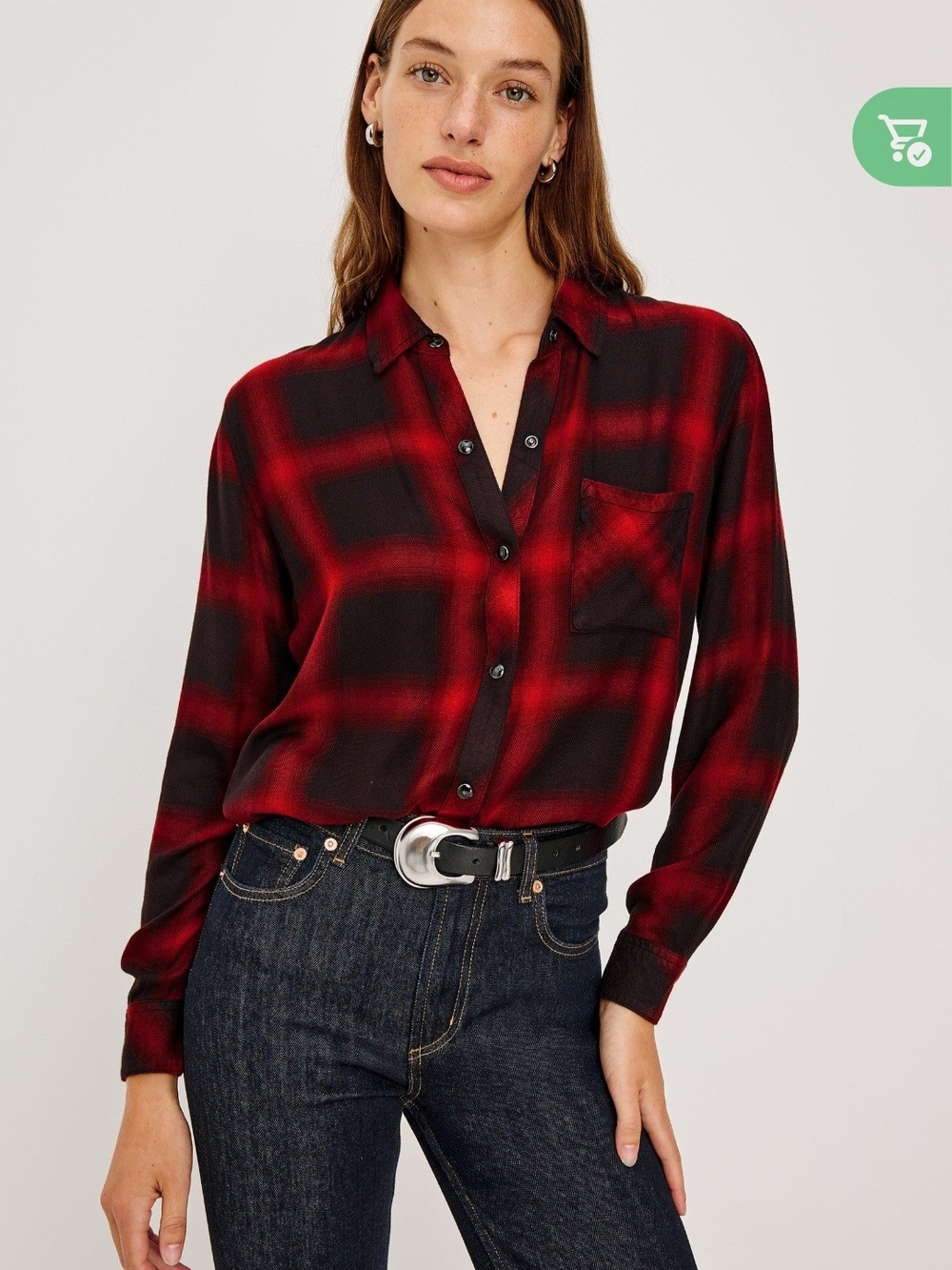 Rails Red and Black Plaid Button-Down Shirt